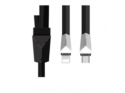 hoco one pull two zinc alloy rhombus charging cable black