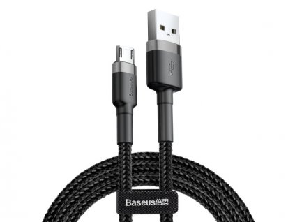 Baseus nabíjecí a datový kabel Micro USB 2.4A / délka 1M Grey-Black (Délka 0,5M)