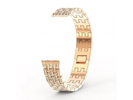 Řemínek šířka 20mm / rose gold s kamínky / kovový