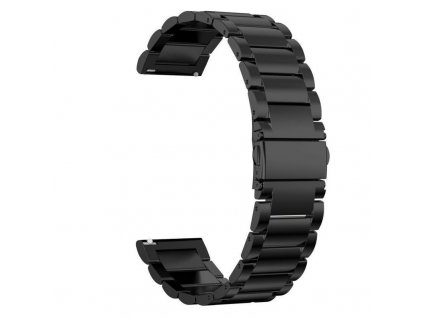 Řemínek k hodinkám / šířka 20mm / nerezová ocel / černý