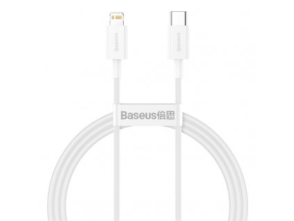 3028 9 baseus pruzny nabijeci a datovy kabel usb c lightning 20w delka 1m bila catlys a02