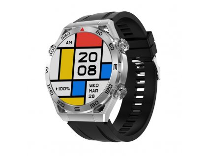 Chytré hodinky Lige N.01 Ultra stříbrné / NFC / AMOLED displej
