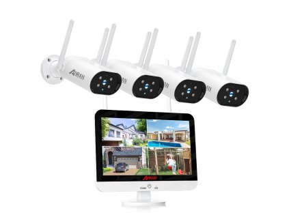 WiFi kamerový systém ANRAN DW-17B01 50W s rozlišením 5MP / 4x kamera / detekce pohybu / noční vidění / úložiště až 4TB