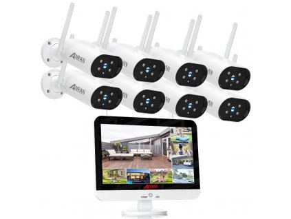 WiFi kamerový systém ANRAN DW-17B01 50W s rozlišením 5MP / 8x kamera / detekce pohybu / noční vidění / úložiště až 4TB