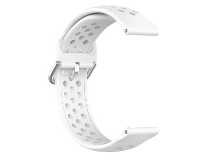 Sportovní silikonový řemínek k hodinkám / bílý / šířka 22mm /