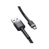 Baseus nabíjecí a datový kabel Micro USB 2.4A / délka 1M Grey-Black (Délka 0,5M)