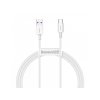 Baseus pružný rychlonabíjecí a datový kabel USB/Type-C 66W 1m White (Délka 1M)