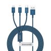 Baseus  multifunkční nabíjecí a datový kabel 3v1 USB/Lightning + USB-C + MicroUSB  3.5A /délka 1.5m / Blue