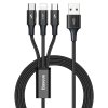 1248 baseus multifunkcni nabijeci a datovy kabel 3 in 1 micro lightning type c 3a 1 2m black cajs000001