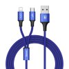 2433 baseus multifunkcni kabel 2in1 micro lightning 3a delka 1 2m blue caml su13