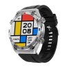 Chytré hodinky Lige N.01 Ultra stříbrné / NFC / GPS / AMOLED displej / černý silikonový řemínek / N-X06