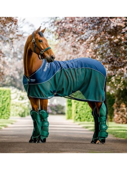 achhmj bh00 horseware signature sport cooler navy green horse looking right owpxv2h6ltmyonvk