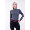 Funkční mikina top Jenny Jezdecká dlouhý rukáv Makebe MaKeBe šedá šedomodrá modrá barva celek přední 1024 dámská Equirocks