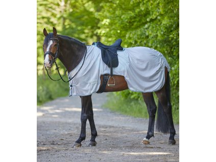 Jezdecká deka pro koně proti hmyzu Protect stříbrná