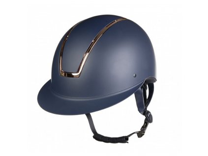 Jezdecká helma HKM Lady Shield tmavě modrá/rosengold
