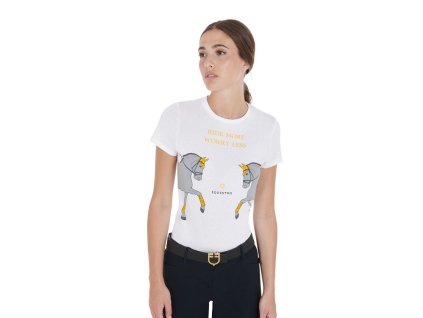 0035843 womens slim fit t shirt with horse print etw00072 750