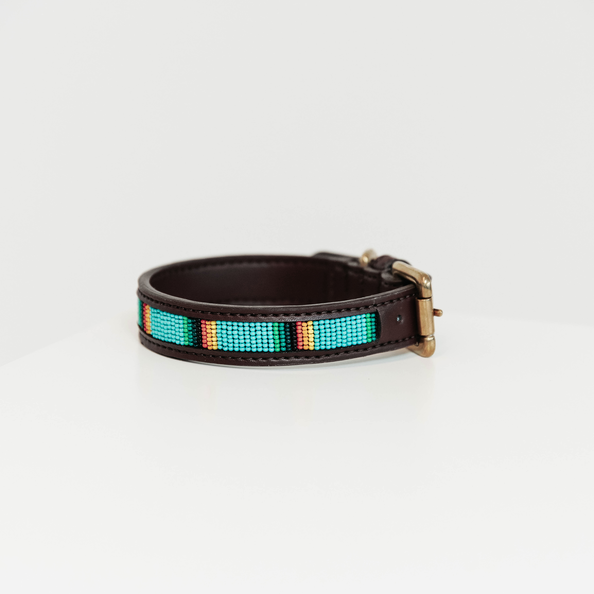 KENTUCKY PROFESIONAL HORSEWEAR PROTECTION KENTUCKY DOG COLLAR HANDMADE PEARLS LIGHT BLUE Farba: Light blue, Veľkosť: M/L