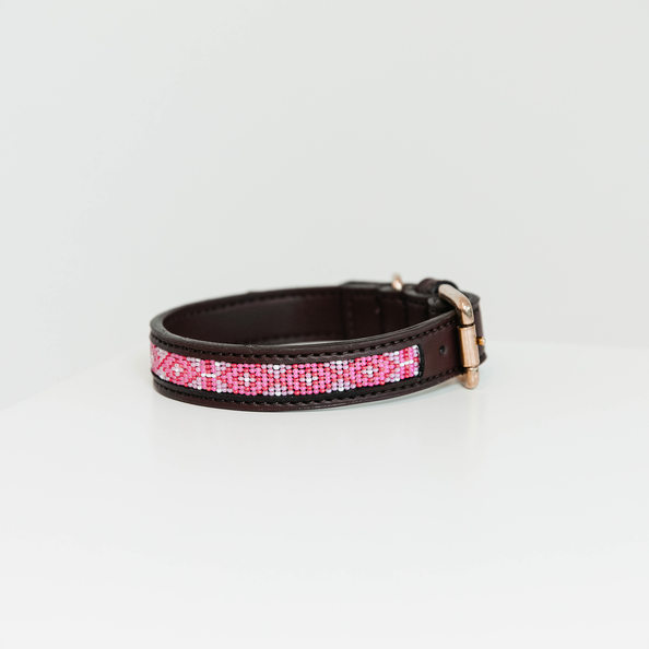 KENTUCKY PROFESIONAL HORSEWEAR PROTECTION KENTUCKY DOG COLLAR HANDMADE PEARLS PINK Farba: Pink, Veľkosť: M