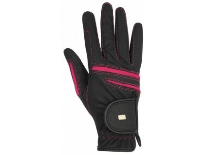 jazdecké rukavice ascott čierna:ružová1