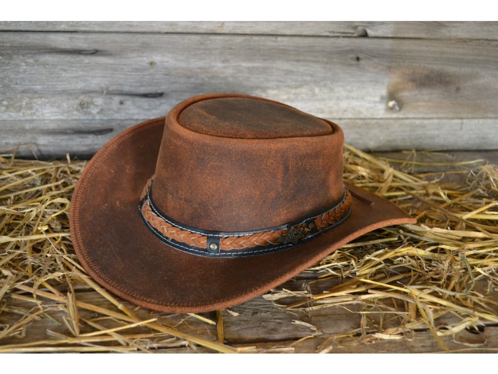 Westernový klobouk kožený