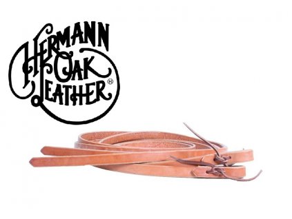 Otěže premium s těžším koncem Herman Oak Leather - délka 2,4m, různé šířky