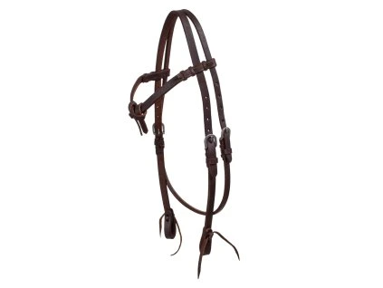 Uzdečka s uzlíkovou čelenkou, hnědá