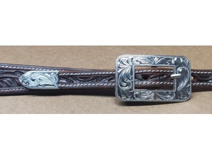 Přezka a koncovka ve stříbrné barvě 63 x 37 mm