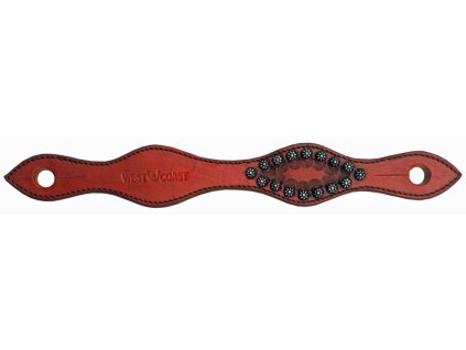 Kožené slobber straps s ozdobnými cvočky, 28cm