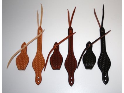 Menší kožené slobber straps zdobené basket vzorem