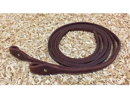 Kožené westernové otěže zdobené toolingem, dělené, dark chestnut