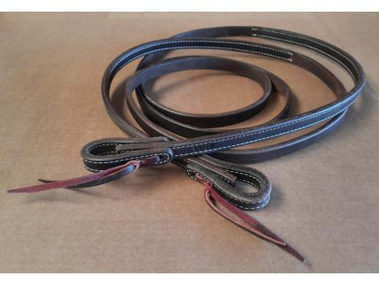 Westernové kožené otěže zesílené u udidla, nedělené, hnědé