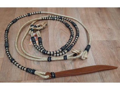 Romal reins, natural/black
