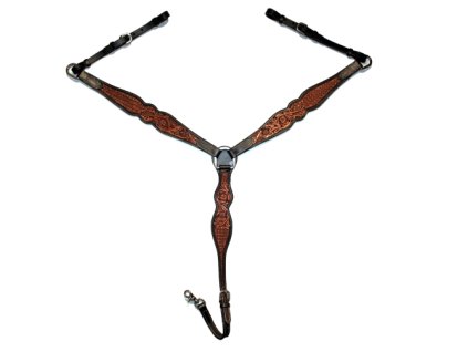 Westernový poprsák se zdobeným dezénem Floral, dark/chestnut