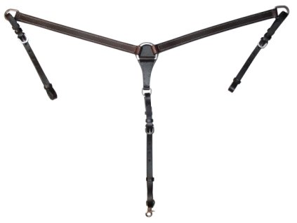 EE Tack westernový poprsník s jednoduchým prošitím, dark oiled