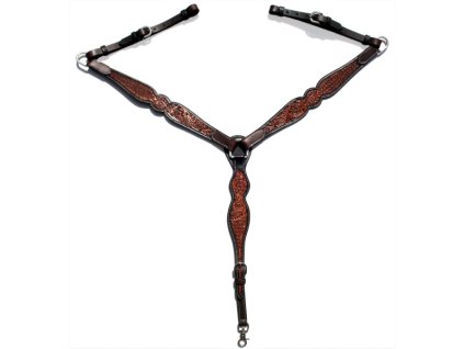 EE Tack westernový poprsník, zdobený, tvarovaný, dark/chestnut