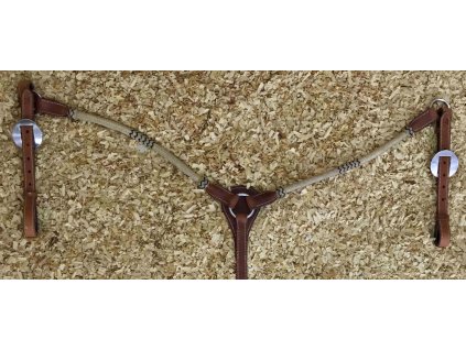 Buckaroo westernový poprsák s rawhide opletem, brown. Velikost QH