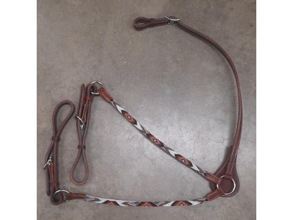 Westernový poprsák West Coast Blue Do Pearls, dark chestnut. Velikost QH