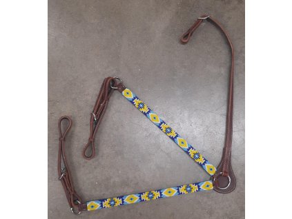 Westernový poprsák West Coast Yello Pearls, dark chestnut. Velikost QH