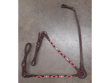 Westernový poprsák West Coast RED Pearls, dark chestnut. Velikost QH