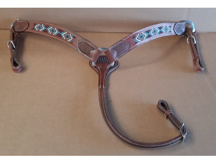 Westernový poprsák Burgundy Blue perls, Chestnut. Velikost QH