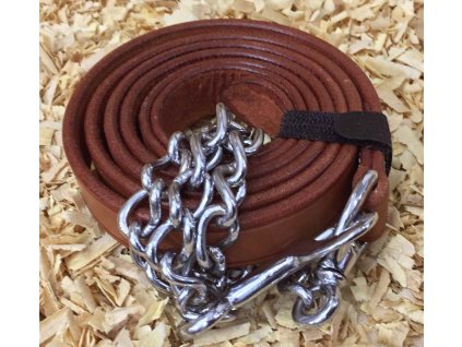 Haltrové vodítko s řetízkem, chestnut