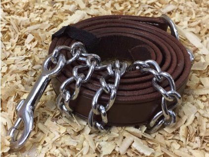 Haltrové vodítko s řetízkem, brown