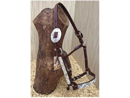 Haltrová show ohlávka, tmavě hnědá