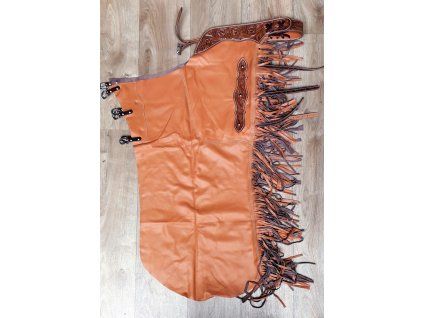 Long Cutting chaps Flower tooling, Tan