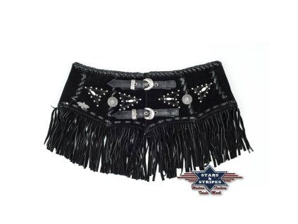 Westernový kožený pás Celia, black