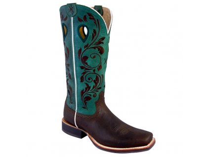 Westernové boty Twisted X dámské - Ruff Stock Turquoise