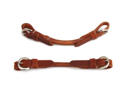 Podbradní řemínek z kulaté kůže, středně hnědá