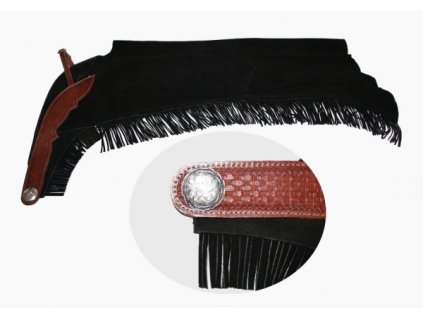 Show chaps s třásněmi - černá