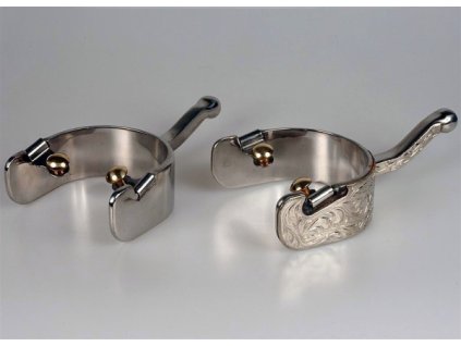 Westernové ostruhy s kuličkou gravírované