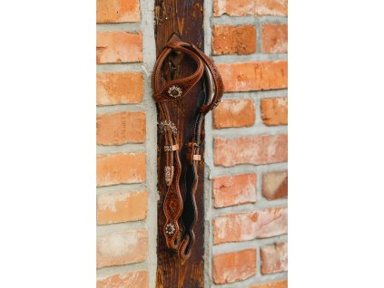 Westernová uzdečka dvouuška Leonie - COPPER PEACH
